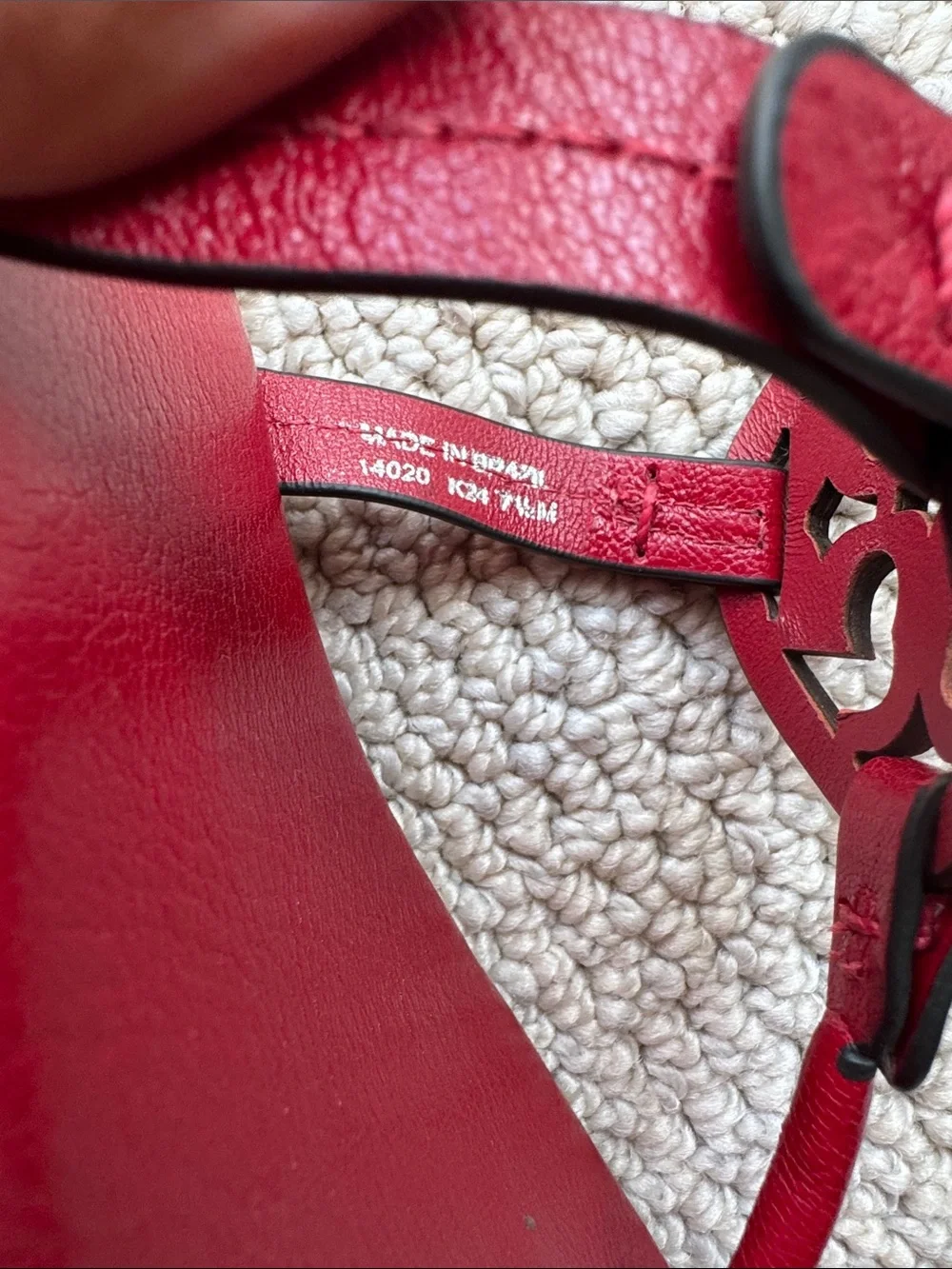 Tory Burch Miller Leather Wedge Sandal Red Size 7.5 - NEW